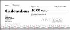 1. Cadeaubon waarde 10 euro