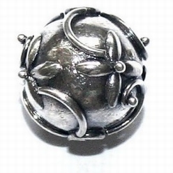 Silver bead to place between glass model Bunga  12,5mm