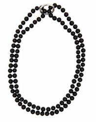 Big Charms- pearl necklace with shortener, 95 cm - black