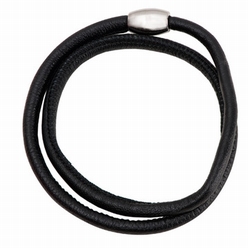 Notting Hill Charms- zacht leren armband, 40 cm - zwart
